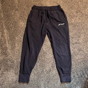 YoungLA Navy Joggers with Signature Logo